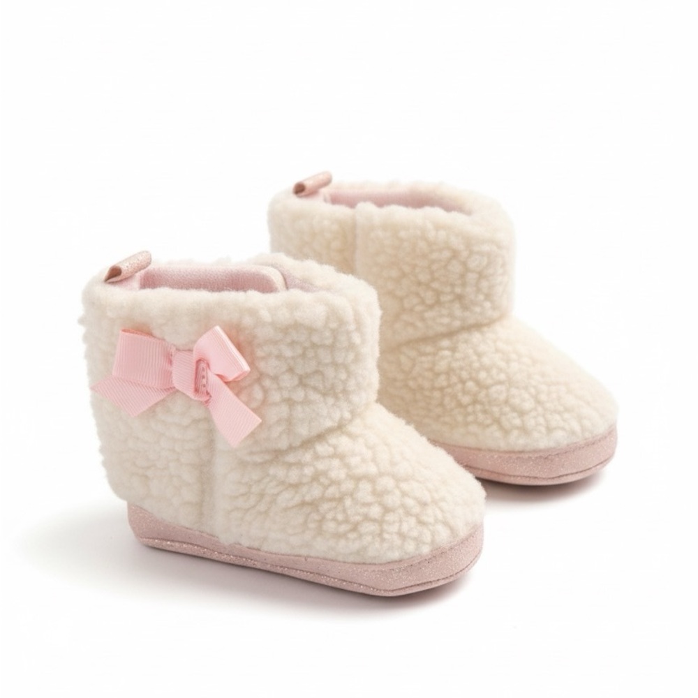 Cozy Cream and Pink Kids Boots (9-12 MONTHS )